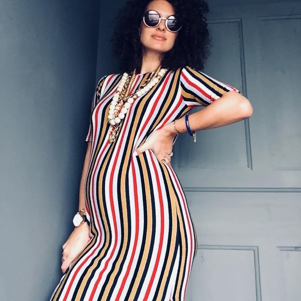 ZARA Stripe Maxi Shift dress Sz. Medium - Picture 10 of 10